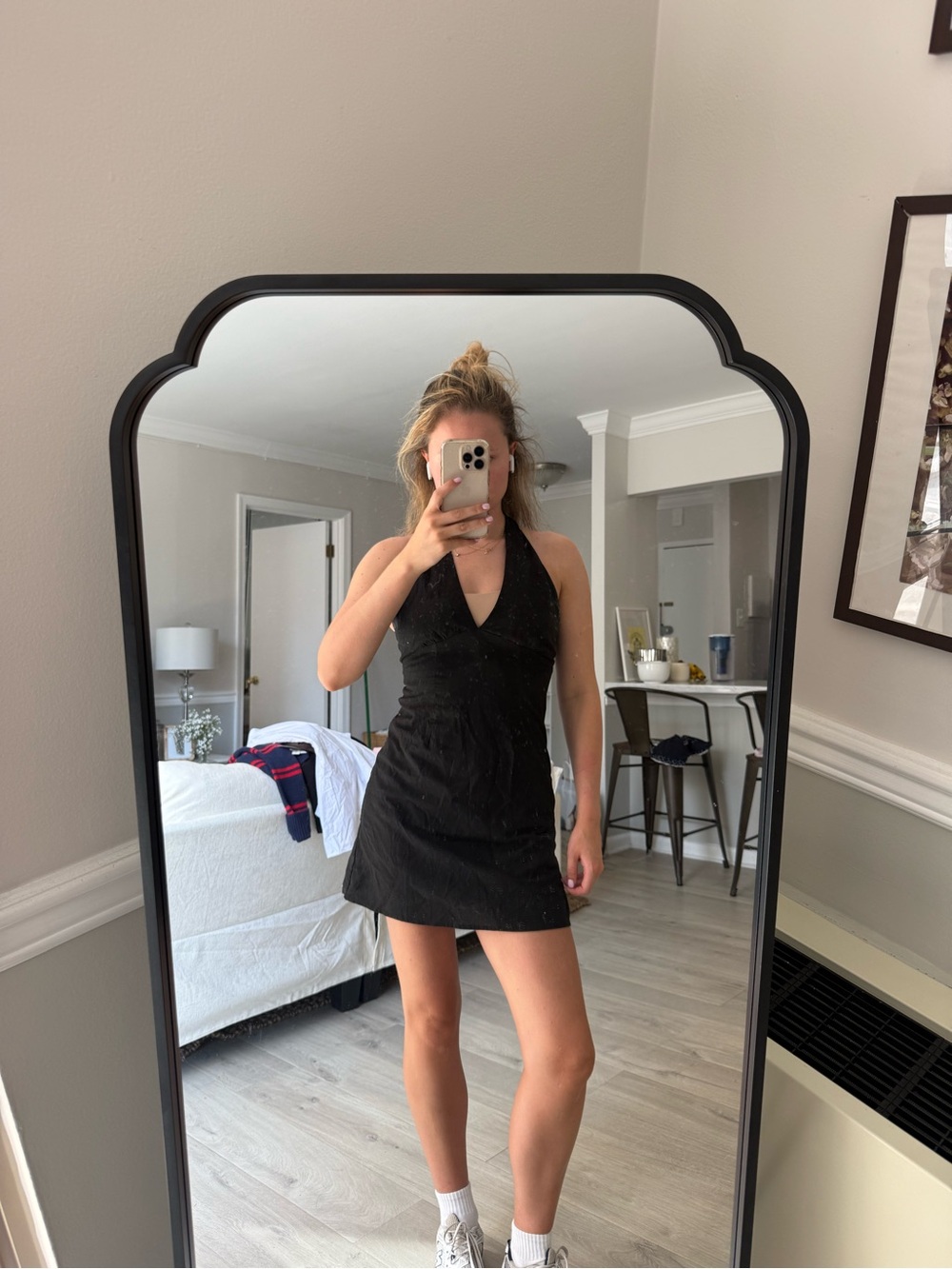 Princess Polly Black Linen Halter Neck Mini Dress